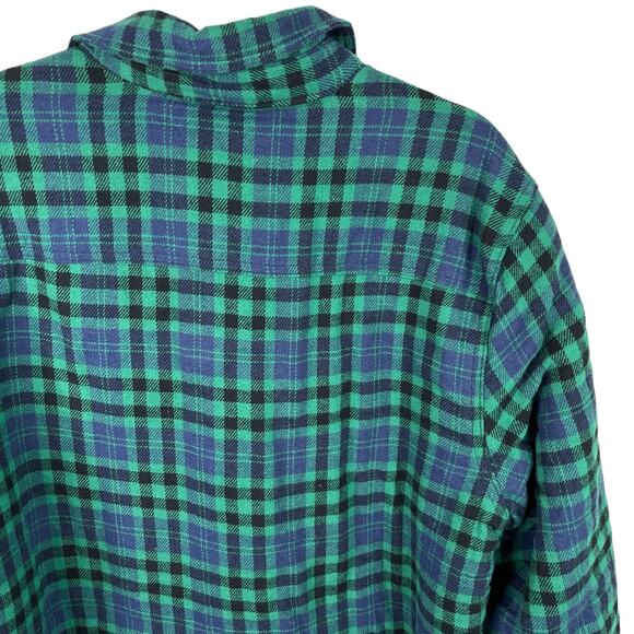 Telluride Clothing Co Flannel Jacket Green Navy Blue Large Sherpa Lined New - Picture 9 of 11
